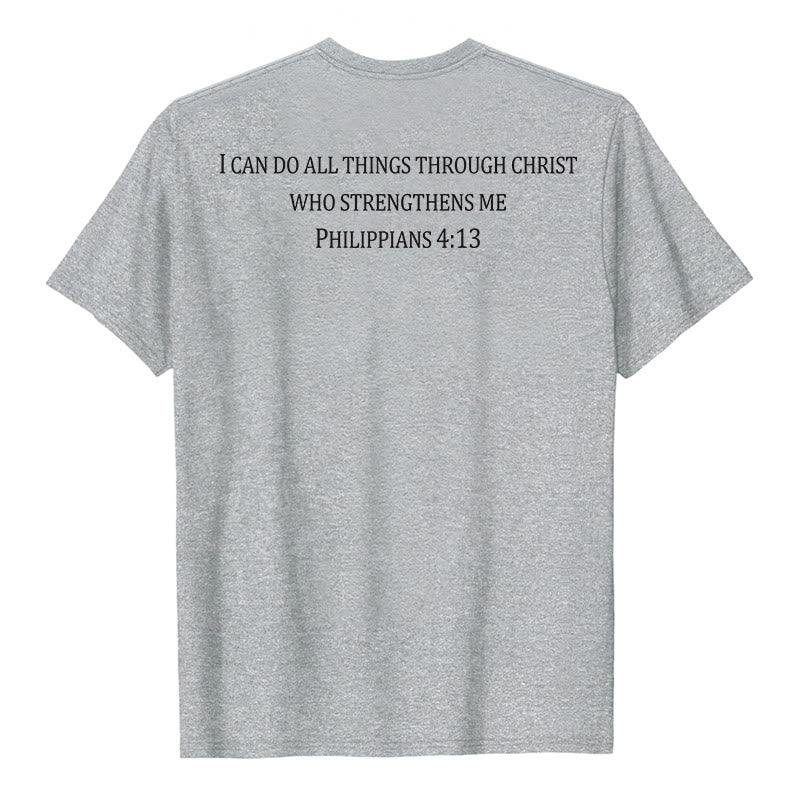 Christianartworkshop T-shirt chrétien premium à manches courtes avec imprimé recto verso sur la promesse de force classique - image 4