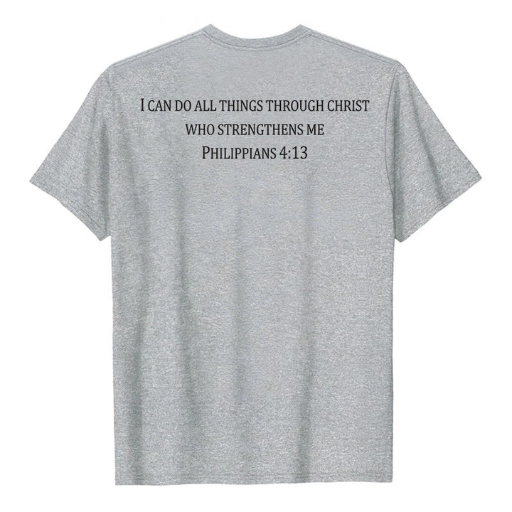 Christianartworkshop T-shirt chrétien premium à manches courtes avec imprimé recto verso sur la promesse de force classique - image 4