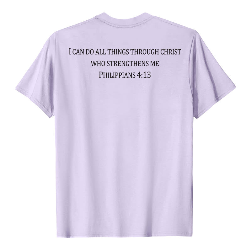 Christianartworkshop T-shirt chrétien premium à manches courtes avec imprimé recto verso sur la promesse de force classique - image 14