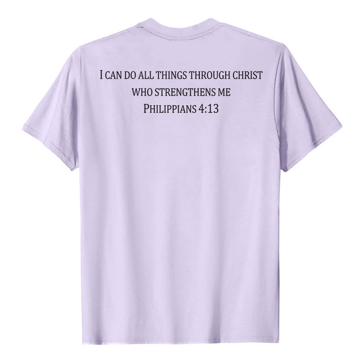 Christianartworkshop T-shirt chrétien premium à manches courtes avec imprimé recto verso sur la promesse de force classique - image 14