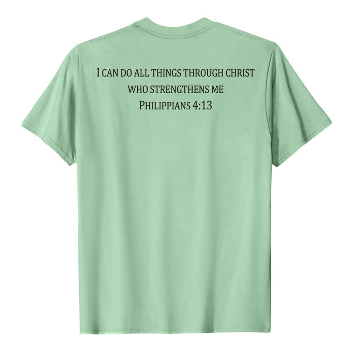 Christianartworkshop T-shirt chrétien premium à manches courtes avec imprimé recto verso sur la promesse de force classique - image 17