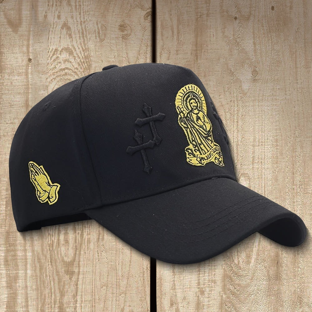 Christianartworkshop Casquette de baseball classique ajustable avec broderie St. Jude et triple croix - image 2
