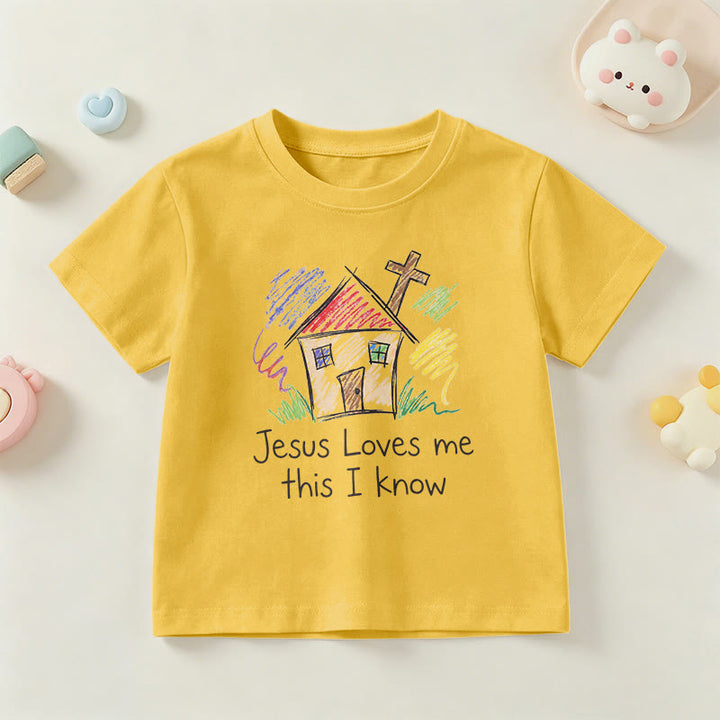 Christianartworkshop T-shirt à manches courtes pour enfants Chapel Cross « Jésus m’aime, je le sais » - Jaune - US/UK/AU 14, EU170 - image 27