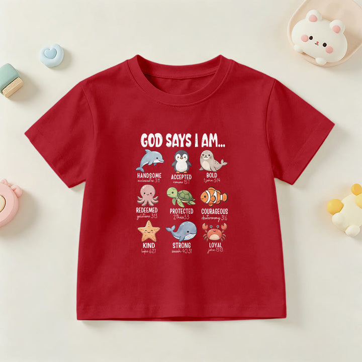 Christianartworkshop T-shirt à manches courtes pour enfants, coupe décontractée, imprimé baleine, pingouin et crabe, slogan « Foi » - Violet - US/UK/AU 14, EU170 - image 12