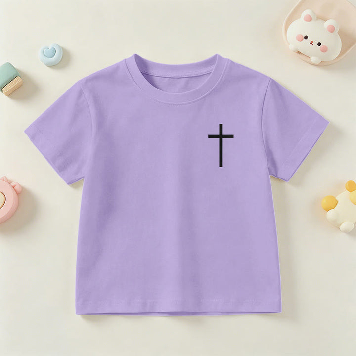 Christianartworkshop Philippiens 4:13 T-shirt enfant à manches courtes avec croix sur le devant et au dos, police gothique - image 48