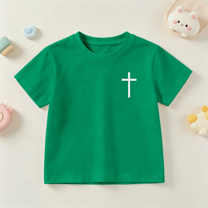 Christianartworkshop Philippiens 4:13 T-shirt enfant à manches courtes avec croix sur le devant et au dos, police gothique - image 75