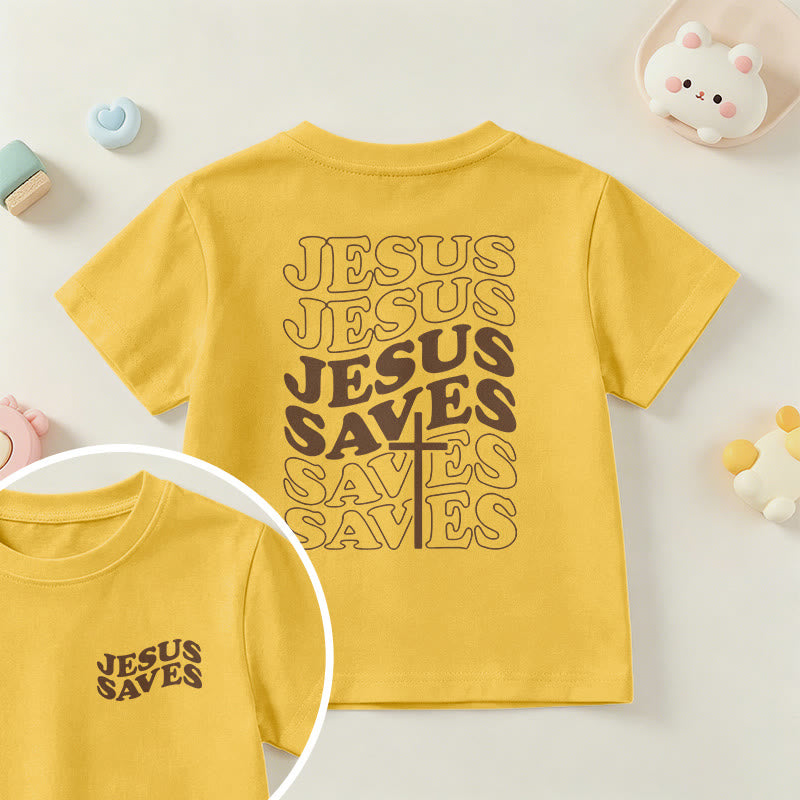 Christianartworkshop T-shirt à manches courtes pour enfants avec inscription classique « Jésus sauve » en forme de bulle et croix. - Jaune - US/UK/AU 14, EU170 - image 27