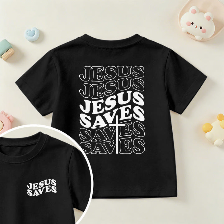 Christianartworkshop T-shirt à manches courtes pour enfants avec inscription classique « Jésus sauve » en forme de bulle et croix. - Noir - US/UK/AU 14, EU170 - image 36