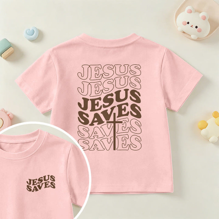 Christianartworkshop T-shirt à manches courtes pour enfants avec inscription classique « Jésus sauve » en forme de bulle et croix. - Rose - US/UK/AU 14, EU170 - image 63