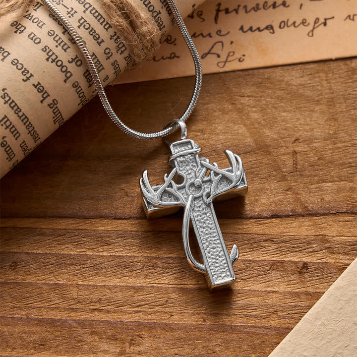 Collier pendentif croix chasse et pêche de Christianartworkshop : Foi et dévotion spirituelle en plein air - Argent - image 4