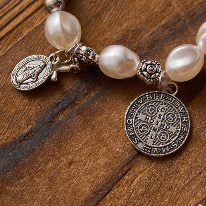 Christianartworkshop Médaille miraculeuse Notre-Dame Bracelet Saint Benoît - image 5