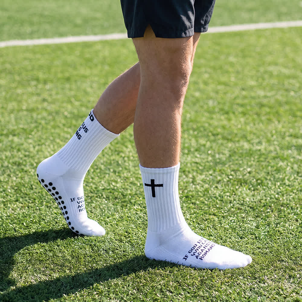 Christianartworkshop Chaussettes de sport antidérapantes avec inscription inspirante « Jésus est roi ». - Blanc et Dieu - 10 paires - image 3