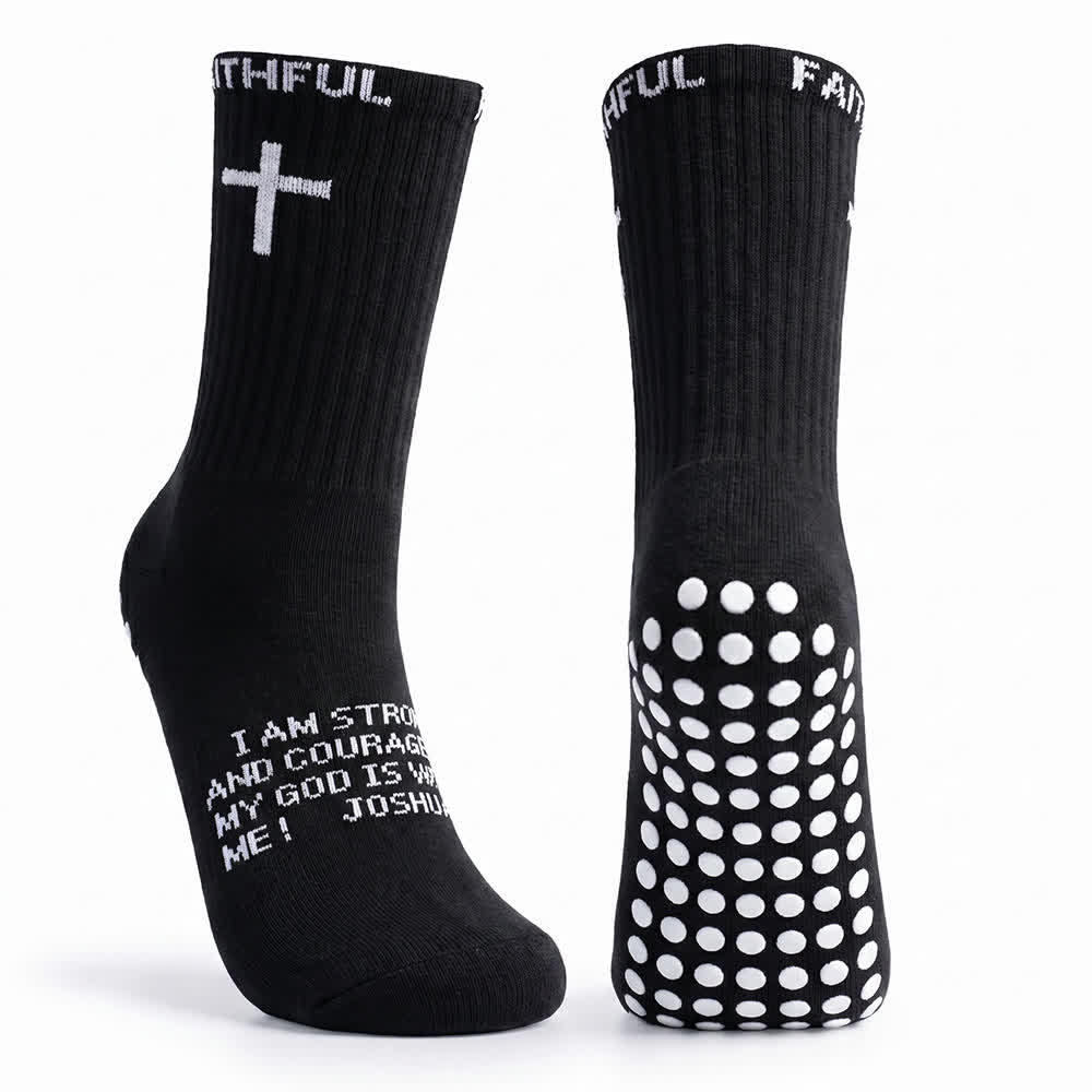 Christianartworkshop Chaussettes de sport mi-mollet à motif de croix sur le devant, avec verset biblique et thème de la foi - image 8
