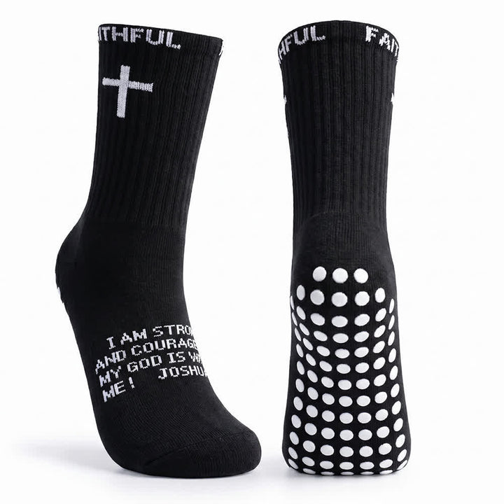 Christianartworkshop Chaussettes de sport mi-mollet à motif de croix sur le devant, avec verset biblique et thème de la foi - image 8