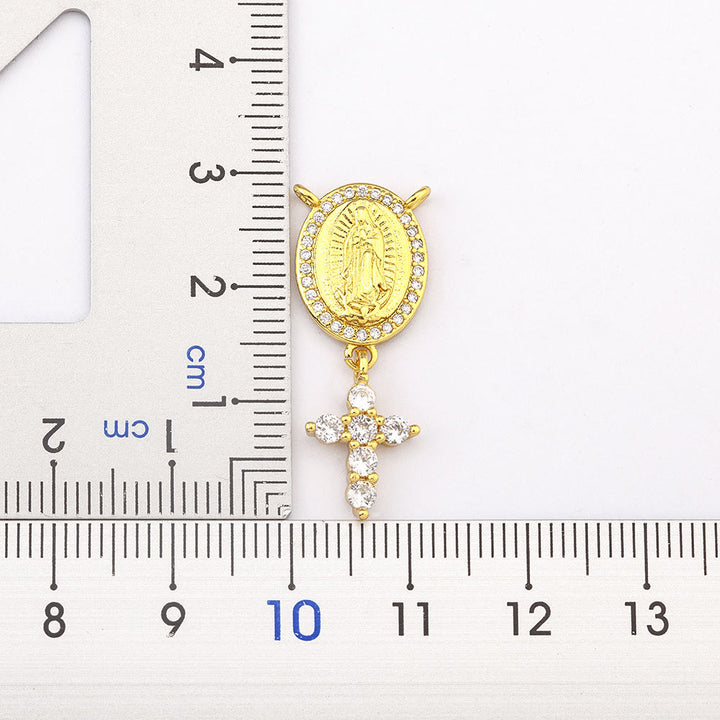 Christianartworkshop Collier pendentif Notre-Dame et Croix : Dévotion divine et élégance intemporelle - image 4