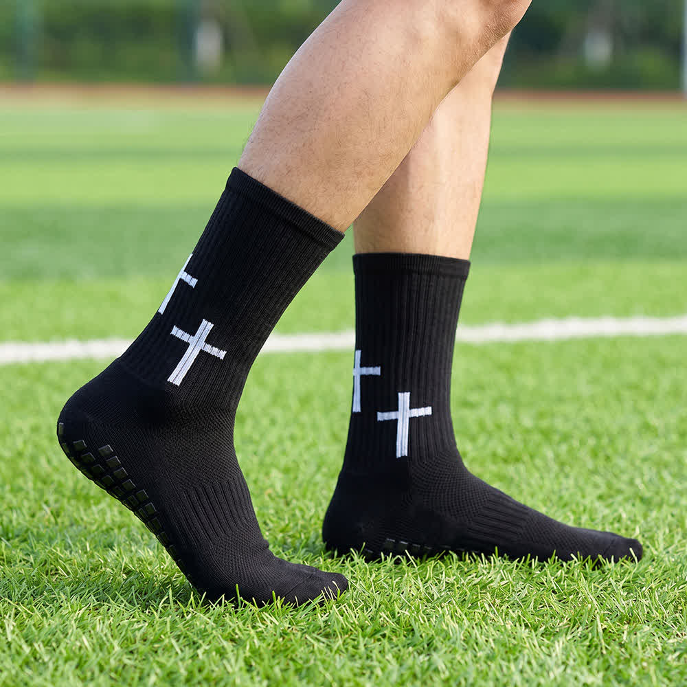 Christianartworkshop Chaussettes de sport à semelle antidérapante et tige verticale, motif croisé multiple - Noir - 10 paires - image 3