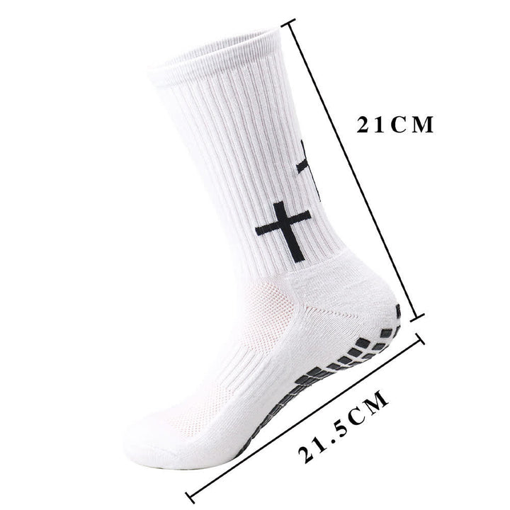 Christianartworkshop Chaussettes de sport à semelle antidérapante et tige verticale, motif croisé multiple - image 2