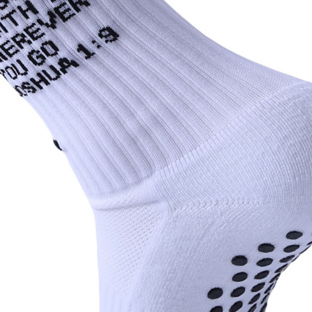 Christianartworkshop Chaussettes de sport tricotées avec inscription biblique Josué, lettre et croix - image 4