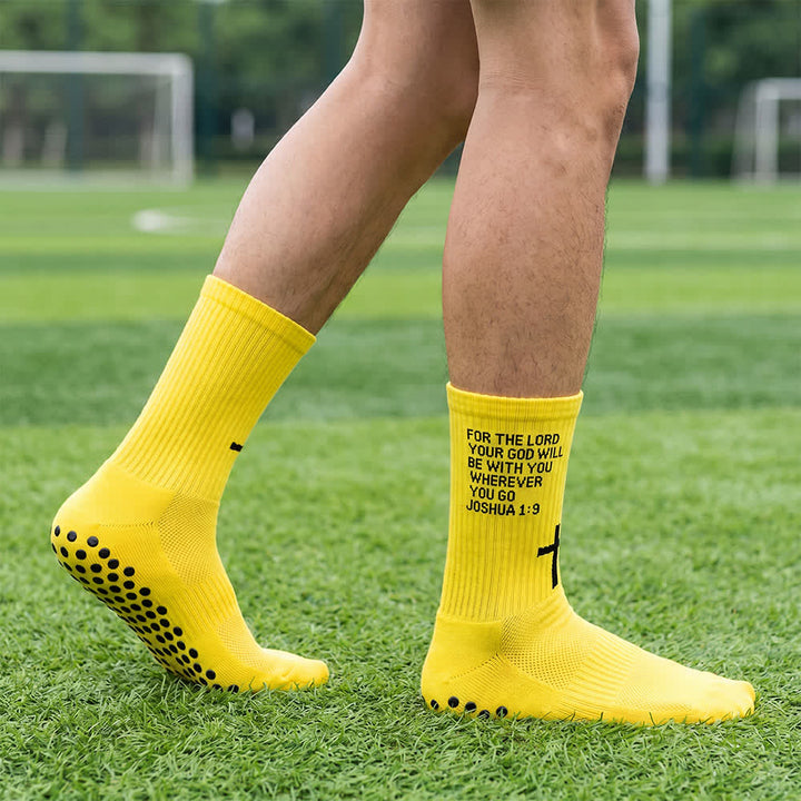 Christianartworkshop Chaussettes de sport tricotées avec inscription biblique Josué, lettre et croix - Jaune - 10 paires - image 12