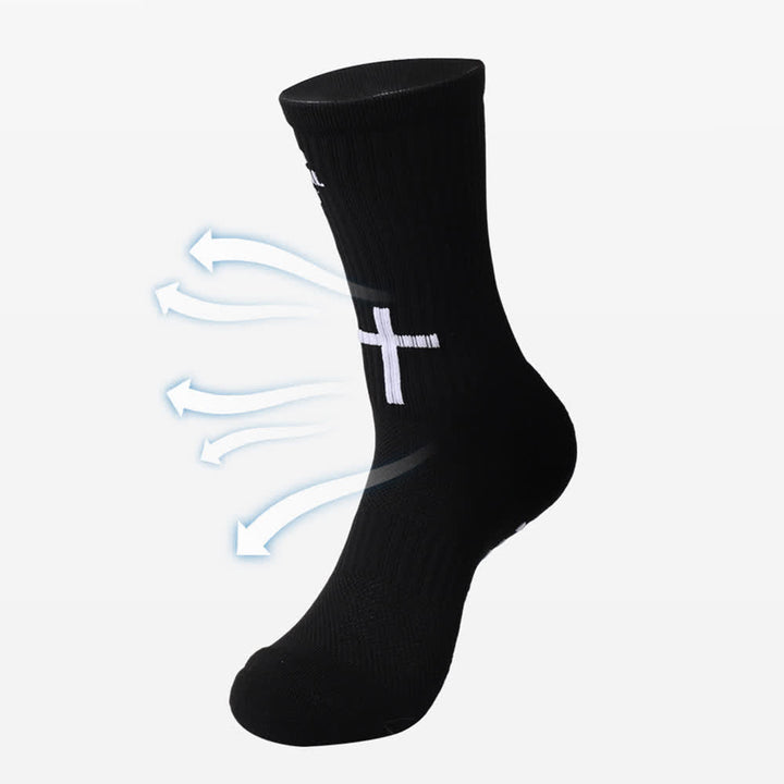 Christianartworkshop Chaussettes de sport tricotées avec inscription biblique Josué, lettre et croix - image 8