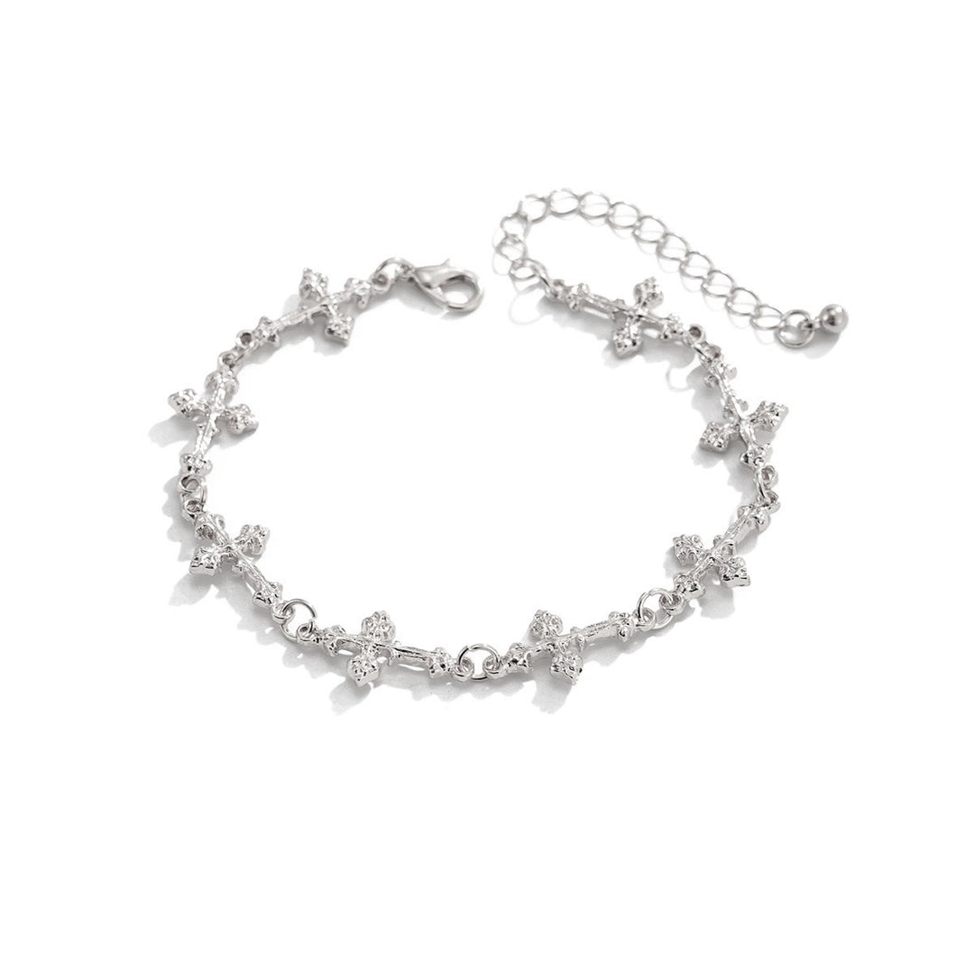 Christianartworkshop Bracelet à maillons croisés à relief texturé et extension ajustable - Argent - image 3