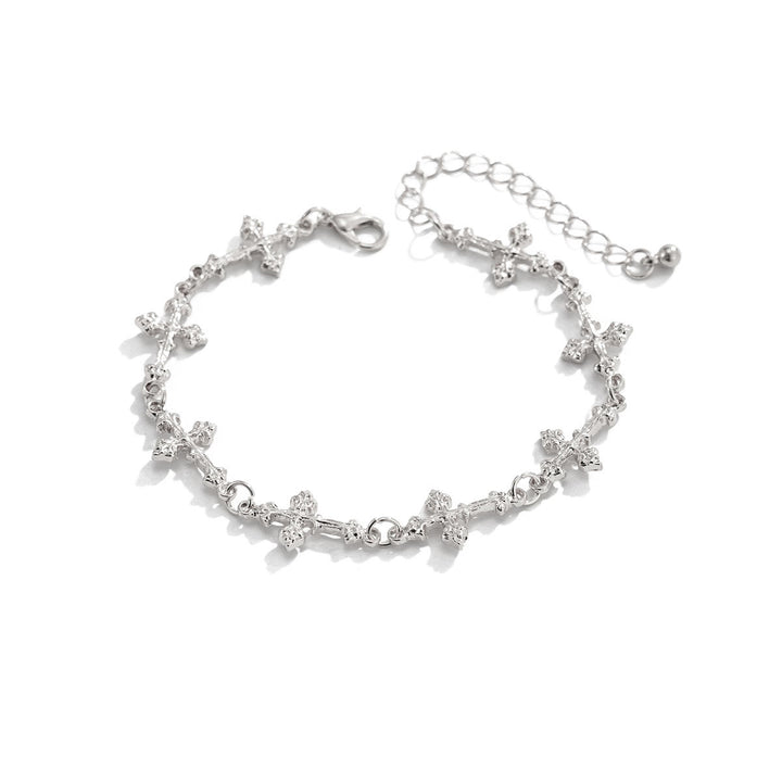 Christianartworkshop Bracelet à maillons croisés à relief texturé et extension ajustable - Argent - image 3