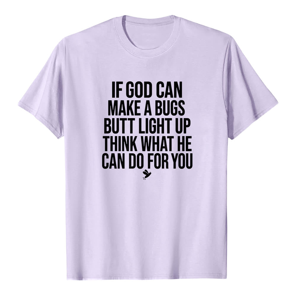 T-shirt premium à manches courtes « Si Dieu peut faire briller le derrière d'un insecte » avec une citation humoristique sur la foi , Christianartworkshop - Violet - 2XL - image 3