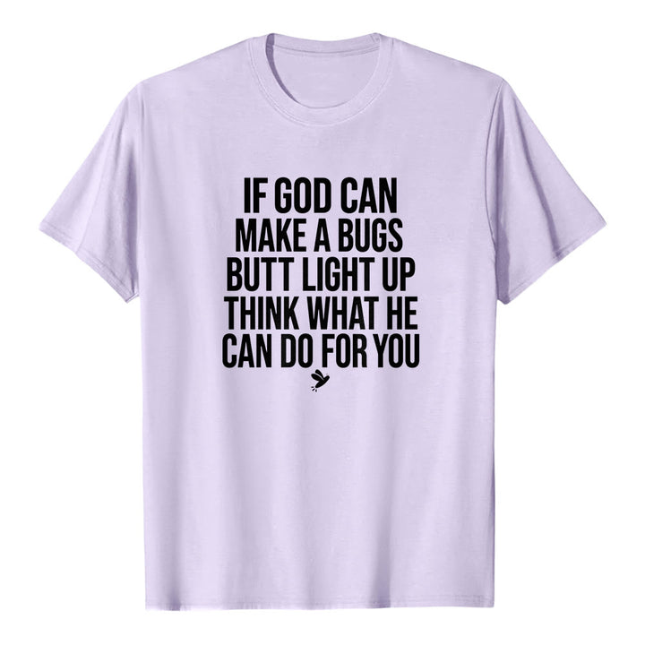 T-shirt premium à manches courtes « Si Dieu peut faire briller le derrière d'un insecte » avec une citation humoristique sur la foi , Christianartworkshop - Violet - 2XL - image 3