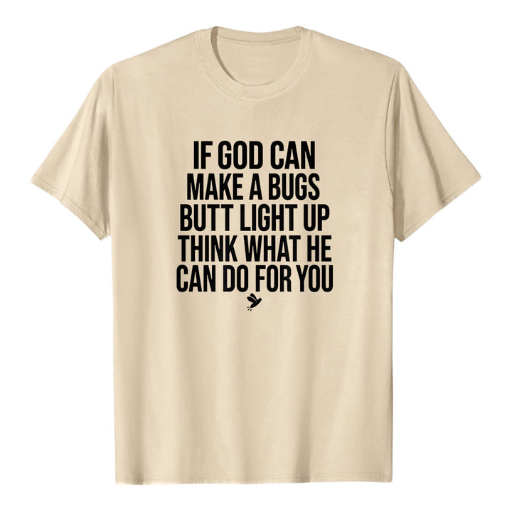 T-shirt premium à manches courtes « Si Dieu peut faire briller le derrière d'un insecte » avec une citation humoristique sur la foi , Christianartworkshop - Beige - 2XL - image 4