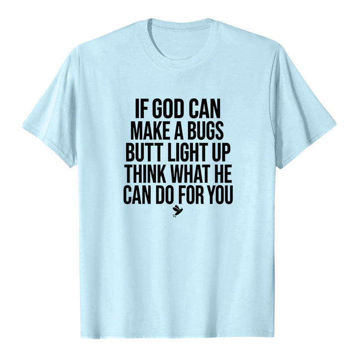 T-shirt premium à manches courtes « Si Dieu peut faire briller le derrière d'un insecte » avec une citation humoristique sur la foi , Christianartworkshop - Bleu - 2XL - image 5
