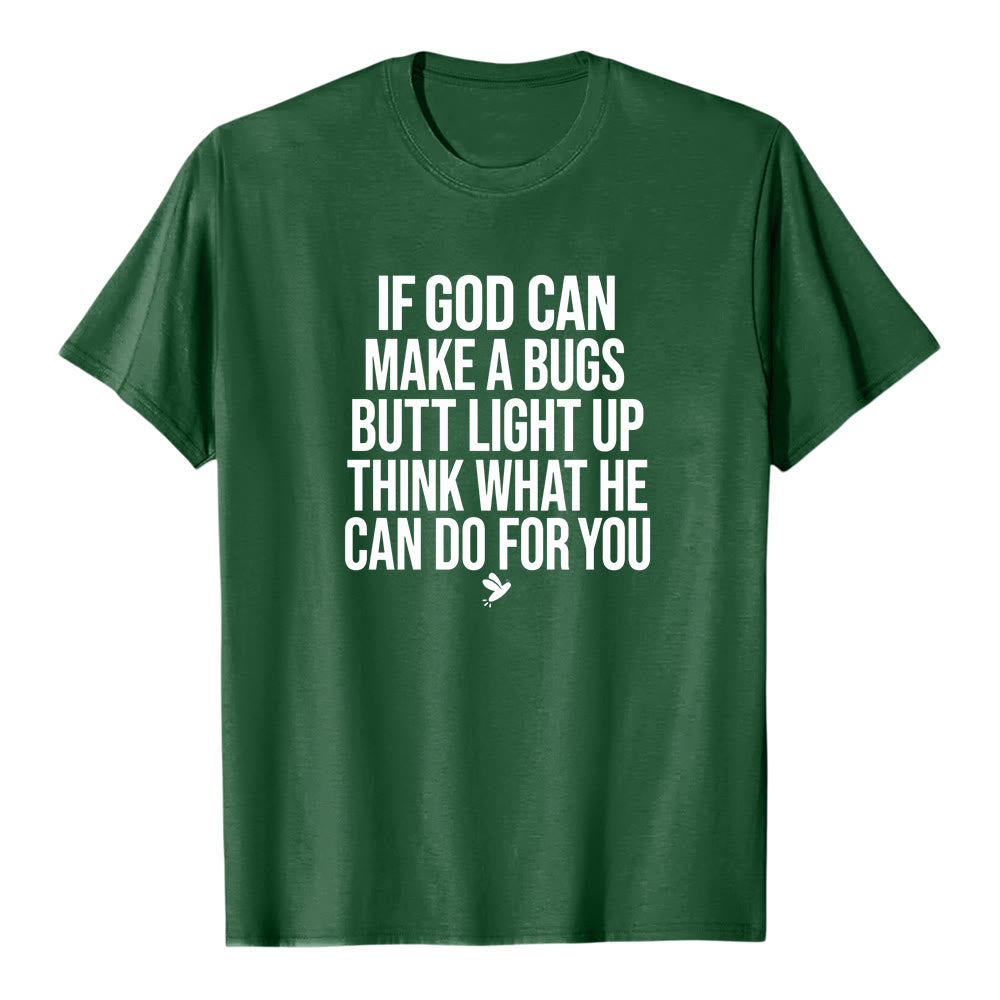 T-shirt premium à manches courtes « Si Dieu peut faire briller le derrière d'un insecte » avec une citation humoristique sur la foi , Christianartworkshop - Vert foncé - 2XL - image 7