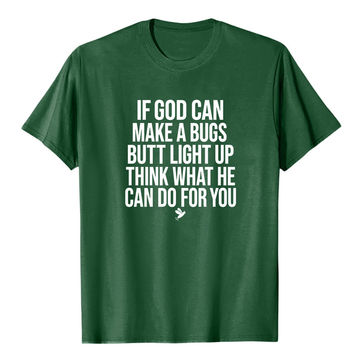 T-shirt premium à manches courtes « Si Dieu peut faire briller le derrière d'un insecte » avec une citation humoristique sur la foi , Christianartworkshop - Vert foncé - 2XL - image 7