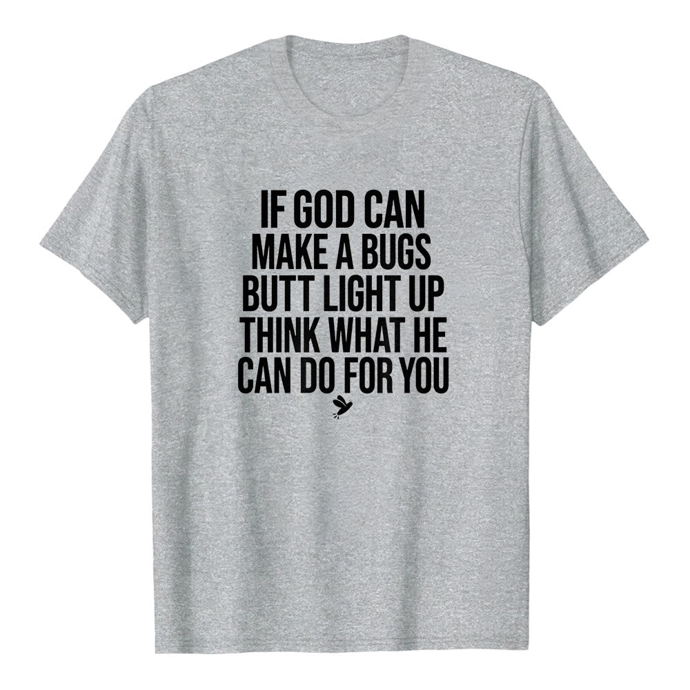 T-shirt premium à manches courtes « Si Dieu peut faire briller le derrière d'un insecte » avec une citation humoristique sur la foi , Christianartworkshop - Gris - 2XL - image 2