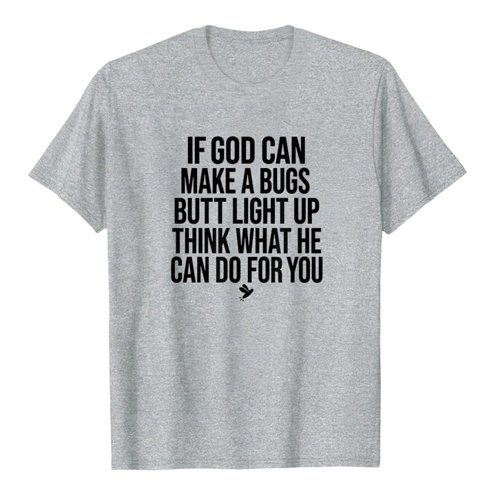 T-shirt premium à manches courtes « Si Dieu peut faire briller le derrière d'un insecte » avec une citation humoristique sur la foi , Christianartworkshop - Gris - 2XL - image 2