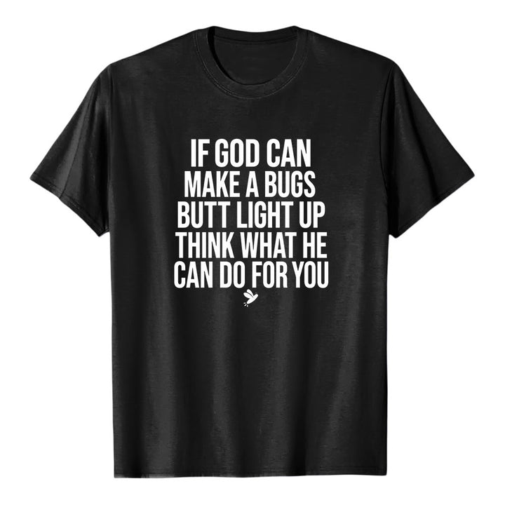 T-shirt premium à manches courtes « Si Dieu peut faire briller le derrière d'un insecte » avec une citation humoristique sur la foi , Christianartworkshop - Noir - 2XL - image 0