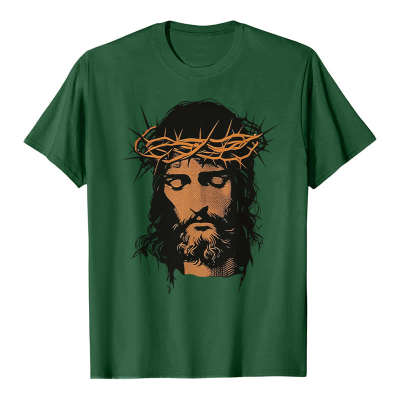 T-shirt graphique Christianartworkshop avec le visage de Jésus et la couronne d'épines - image 25