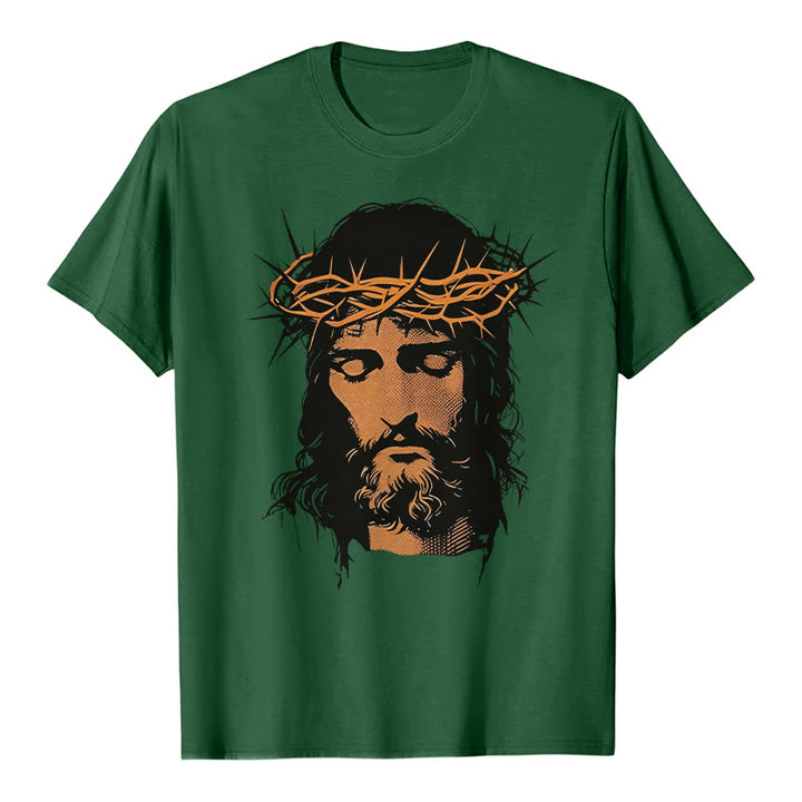 T-shirt graphique Christianartworkshop avec le visage de Jésus et la couronne d'épines - image 25