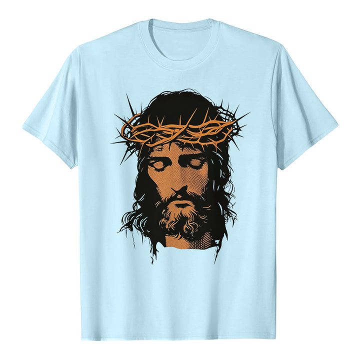 T-shirt graphique Christianartworkshop avec le visage de Jésus et la couronne d'épines - image 14