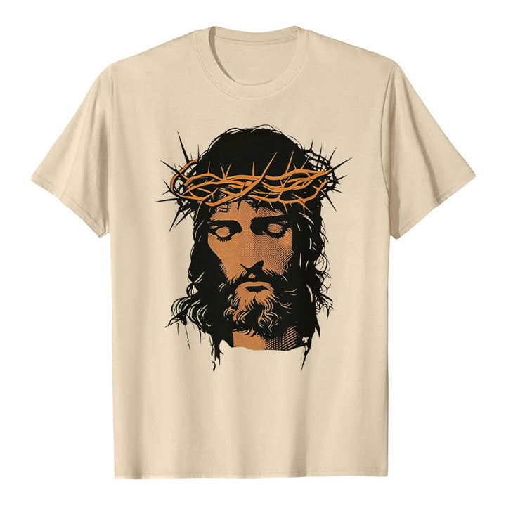 T-shirt graphique Christianartworkshop avec le visage de Jésus et la couronne d'épines - image 8