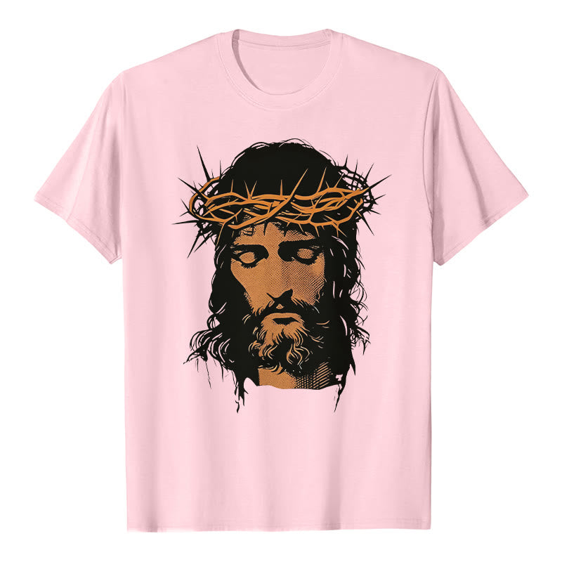 T-shirt graphique Christianartworkshop avec le visage de Jésus et la couronne d'épines - image 17