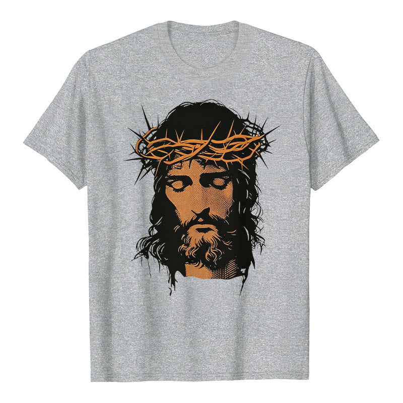 T-shirt graphique Christianartworkshop avec le visage de Jésus et la couronne d'épines - image 11