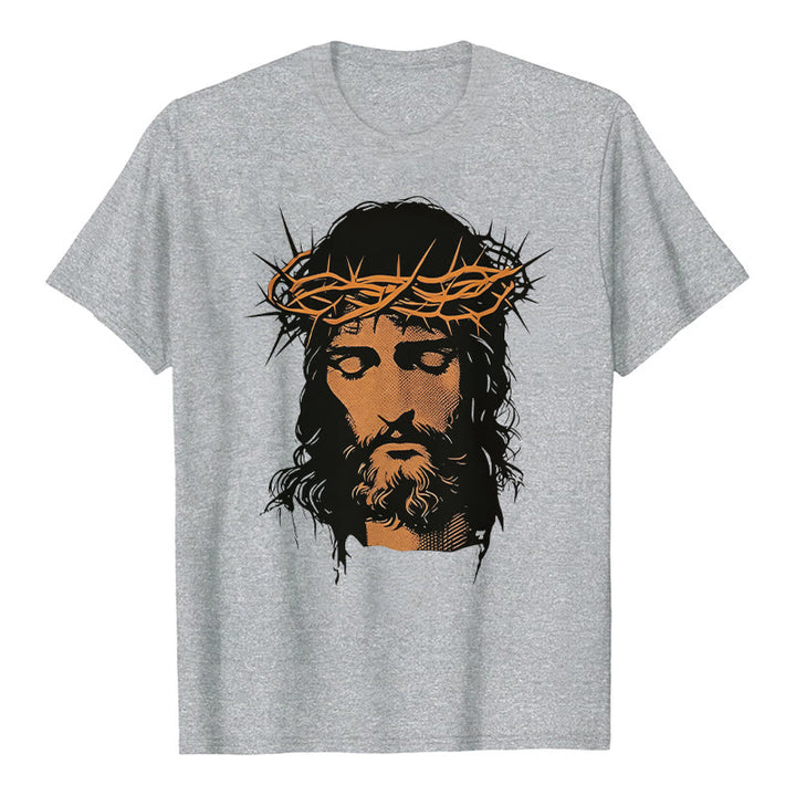 T-shirt graphique Christianartworkshop avec le visage de Jésus et la couronne d'épines - image 11