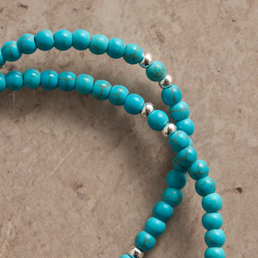 Christianartworkshop Bracelet chapelet turquoise frais : double rang avec fermoir magnétique - image 6