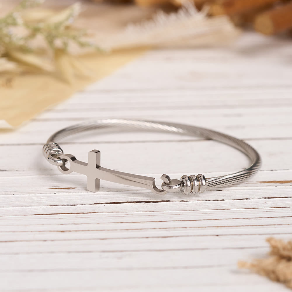 Christianartworkshop Bracelet jonc torsadé avec fermoir à barre transversale polie : un symbole de grâce rédemptrice sacrée - image 8