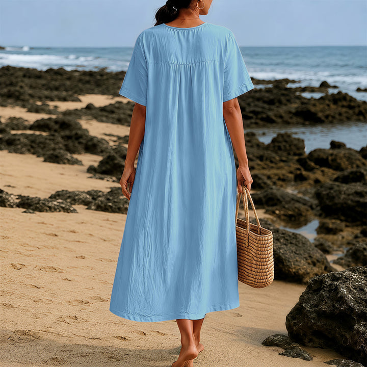 Robe midi à manches courtes et col en V, imprimée calligraphie et tasses de café, Christianartworkshop « Inspirée par le café et Jésus » , Christianartworkshop - image 11