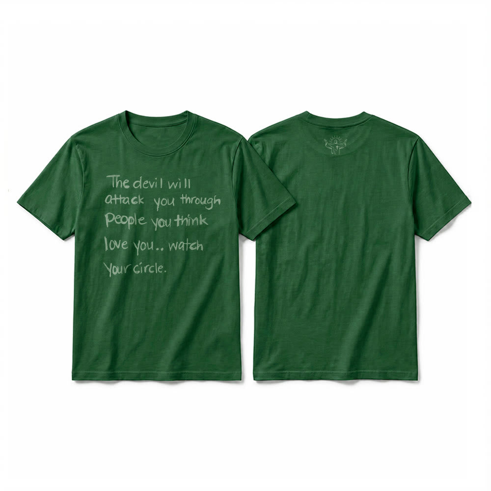 Christianartworkshop T-shirt premium à manches courtes « Le diable vous attaquera par le biais de ceux que vous croyez vous aimer » - Vert foncé - 2XL - image 23