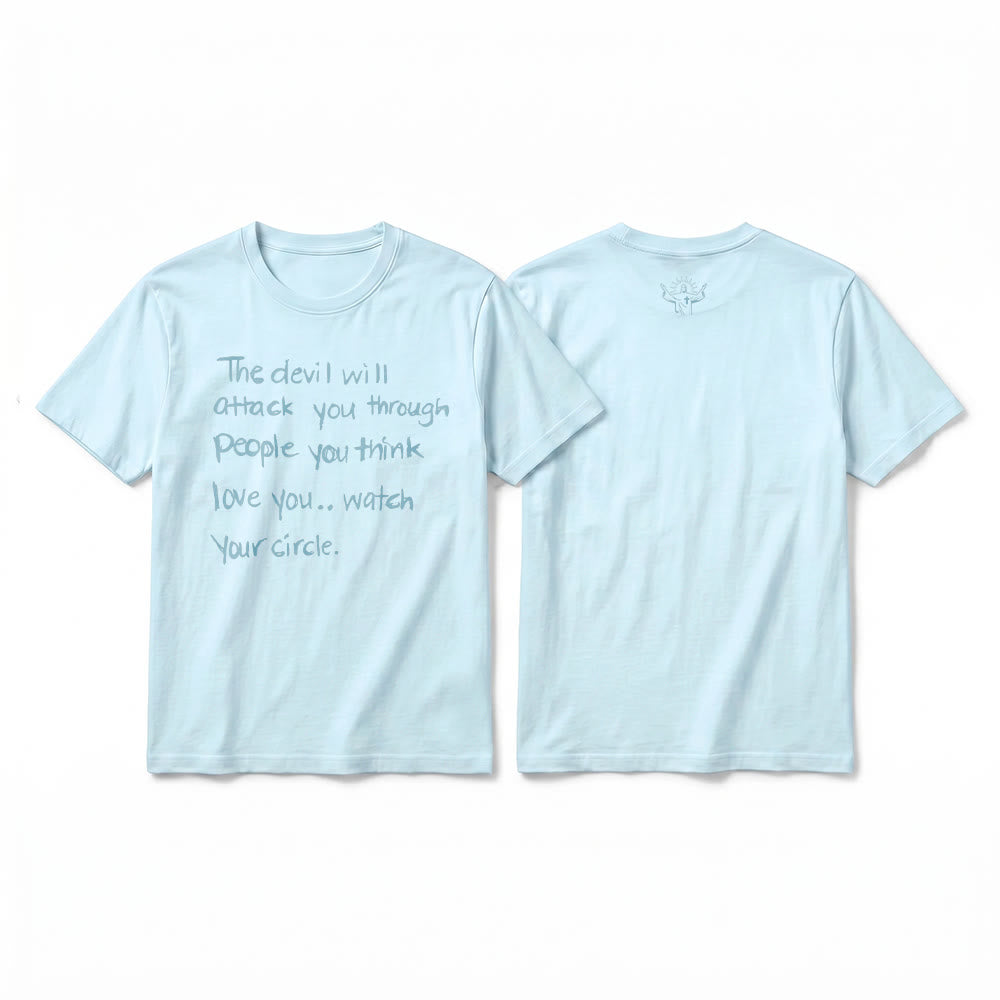 Christianartworkshop T-shirt premium à manches courtes « Le diable vous attaquera par le biais de ceux que vous croyez vous aimer » - Bleu - 2XL - image 2