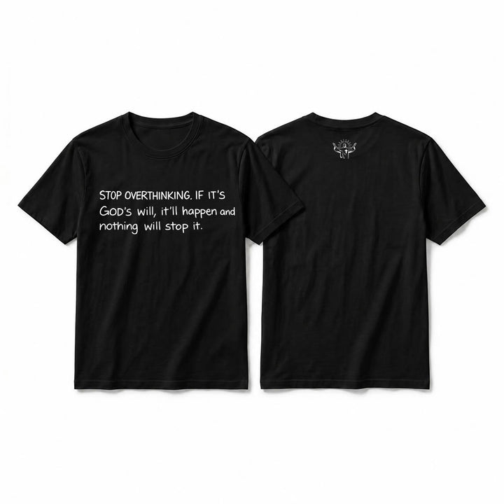 Christianartworkshop T-shirt à manches courtes premium « Arrêtez de trop réfléchir à la volonté de Dieu » - Noir - 2XL - image 10