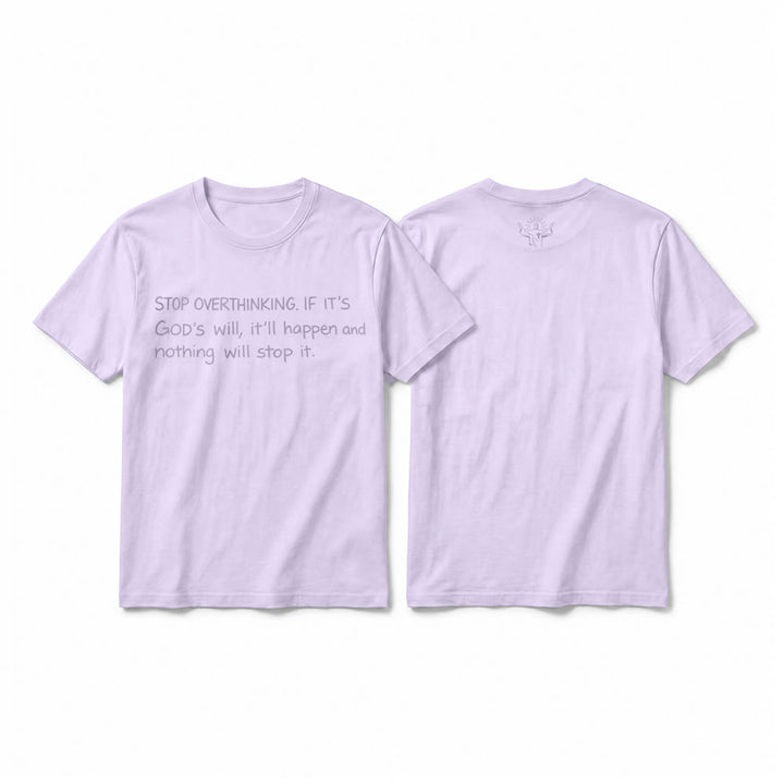 Christianartworkshop T-shirt à manches courtes premium « Arrêtez de trop réfléchir à la volonté de Dieu » - Violet - 2XL - image 7