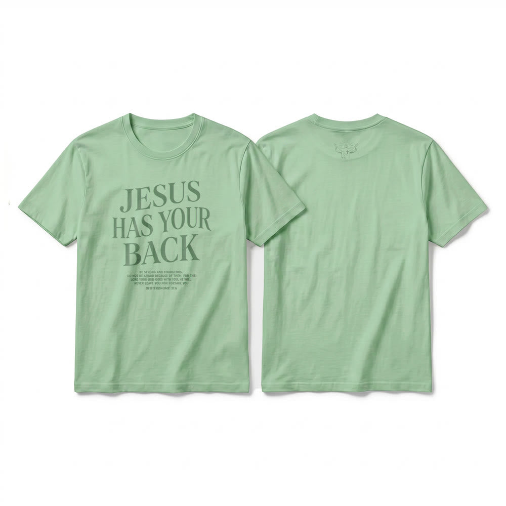Christianartworkshop T-shirt à manches courtes premium « Jésus veille sur toi » pour croyants confiants - Vert clair - 2XL - image 19